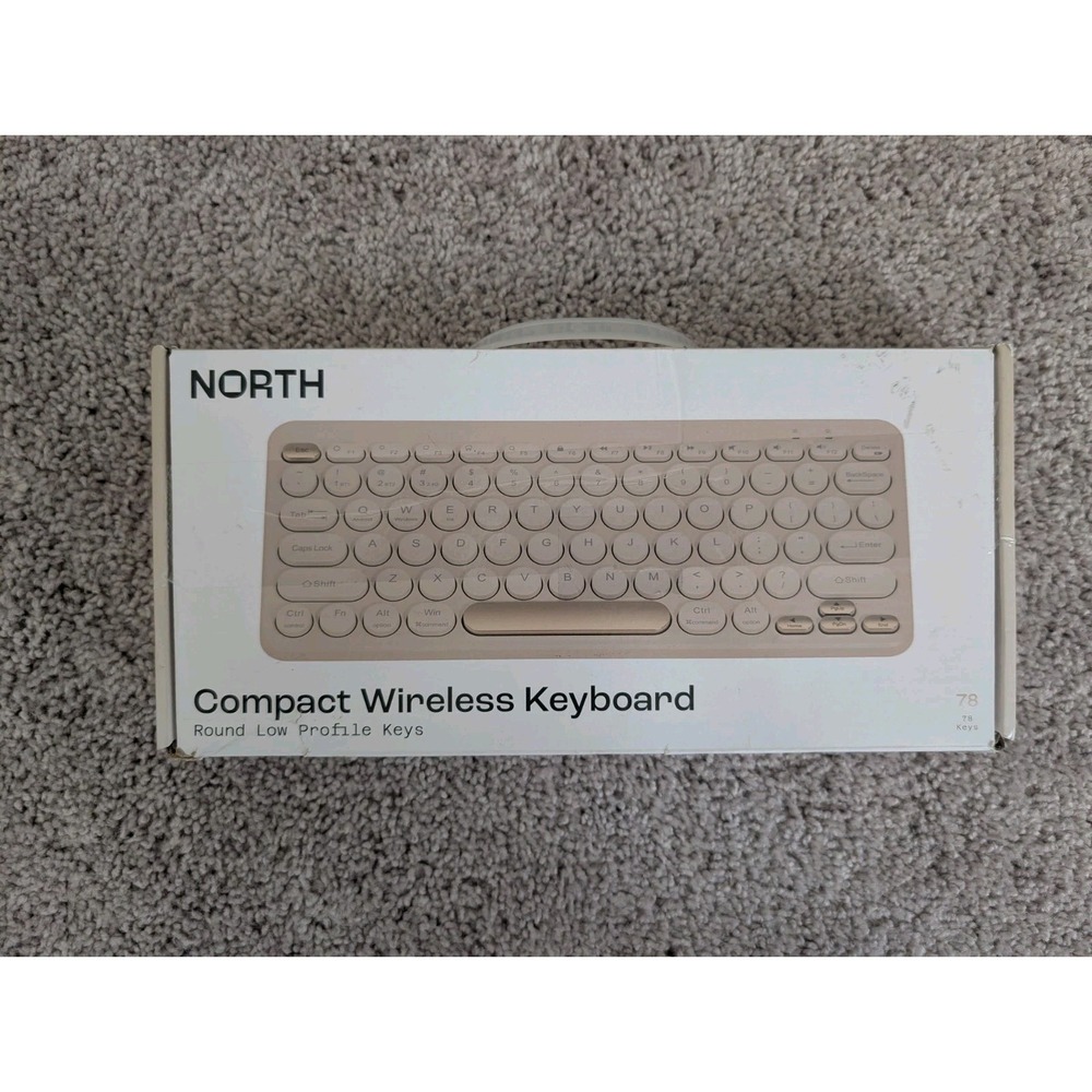 North Wireless Keyboard Compact Pebble Keys Cream + Gold NIB Open Box